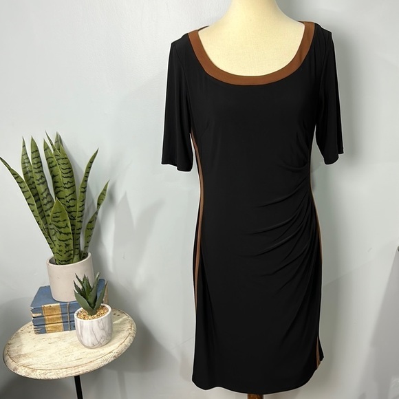 Chaps Dresses & Skirts - Chaps black and brown pull over dress size large